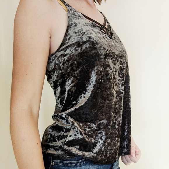 Velvet dark green american eagle tank top - Picture 2 of 5
